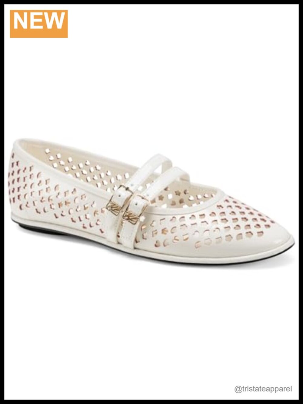 Womens Sleek Polished Mary Jane Flat Buckle Strap Rubber Sole